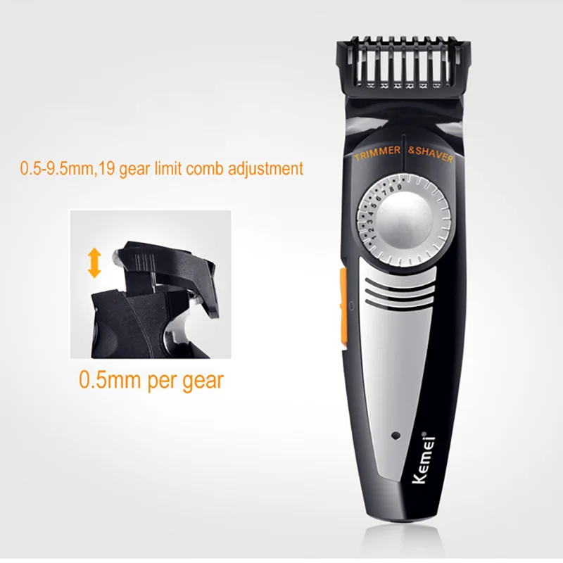 Kemei 2 in 1 Multifunction Electric Shaver and Hair Trimmer 19 Settings Cutting Length Adjustable Reciprocating Powerful Razor 3