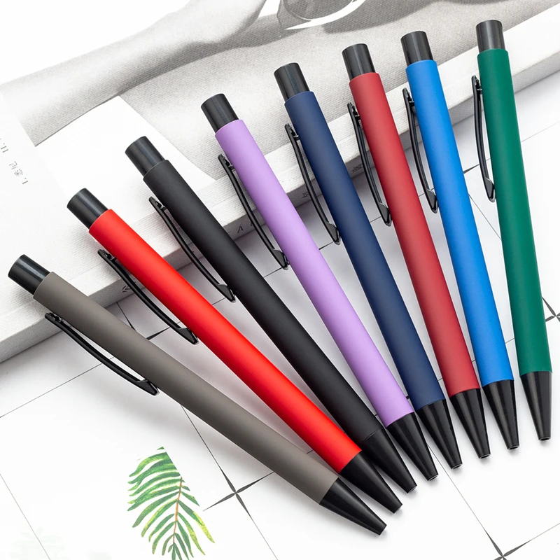 

8PCS/LOT Promotion Ballpoint Pens 0.7mm Custom LOGO Advertising plastic Pen for School Student Stationery Office Writing Pen