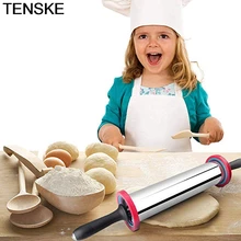 TENSKE Скалка из нержавеющей стали с толстыми кольцами большой рабочий Регулируемый ролик кухонный инструмент для приготовления пищи аксессуары SEP