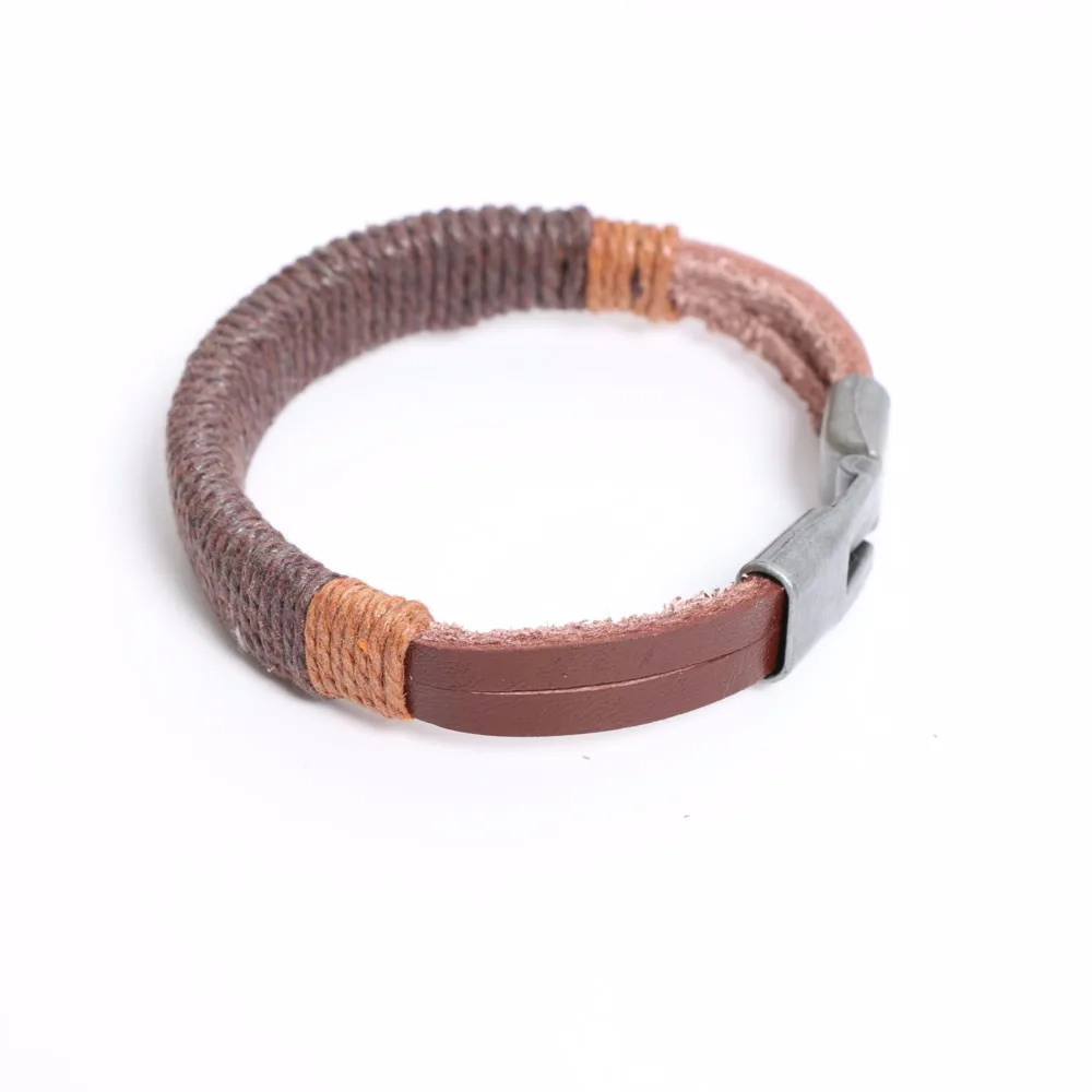 Vintage Wrap Leather Wristband Bracelet Braid Rope Woven Bangle Retro Punk Surfer For Men Women Punk Handmade Jewelry