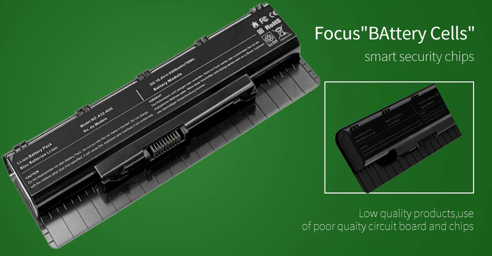 4400 мА/ч, A31-N56 Аккумулятор для ноутбука ASUS N46 N46J N46JV N46V N46VB N46VJ N46VM N56 N56D N56JK N76 R401 R401J N76VZ R501 R501D