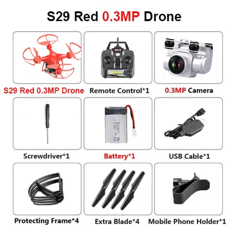 0.3MP Camera Red RC беспилотные вертолеты с камерой 5MP WiFi FPV RC Квадрокоптер ESC камера дроны удержание высоты складной долгое время полета самолет - Цвет: 0.3MP Camera Red