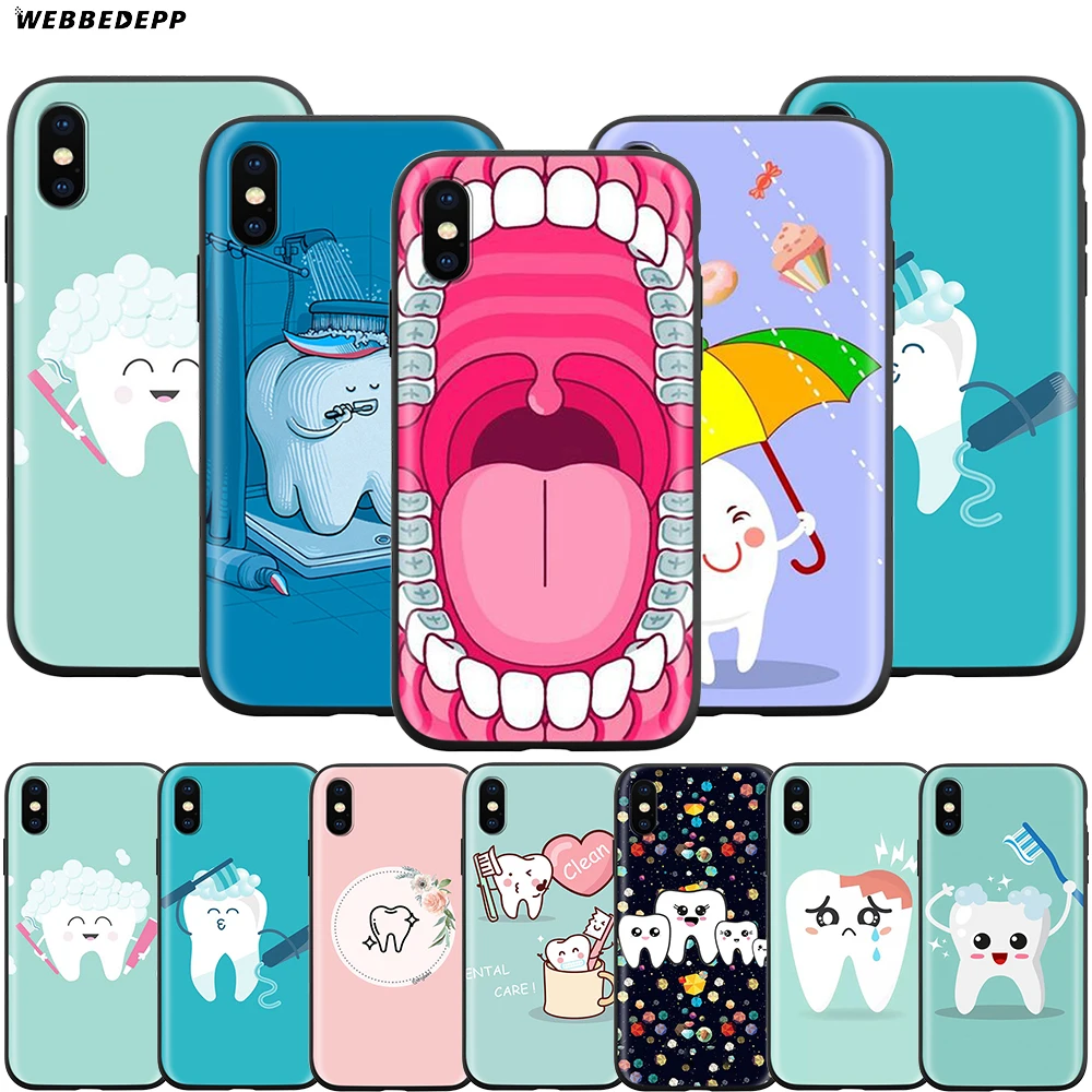 

Webbedepp Doctor Dentist Tooth Case for Apple iPhone 11 Pro XS Max XR X 8 7 6 6S Plus 5 5S SE