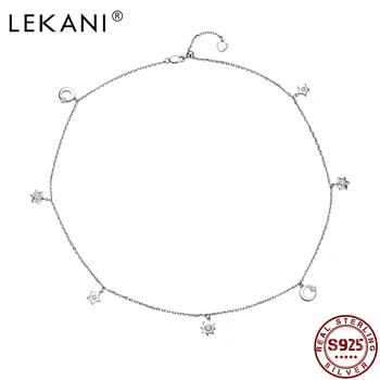 

LEKANI 2019 Fashion Star Moon Necklaces Women Crystals from Swarovski Pendants Choker Vintage Jewelry Party Accessories Gift