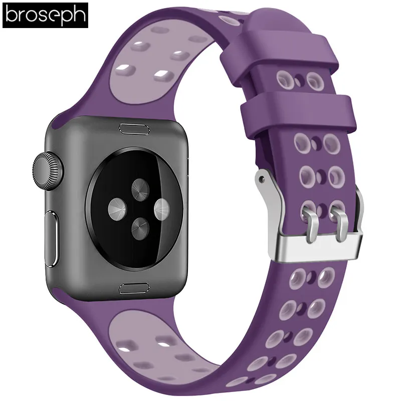 Мягкий силиконовый ремешок для Apple Watch 38 мм 42 мм браслет Nike дышащие спортивные ремешки для iWatch 1 2 3 аксессуары для ремешка