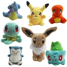 7 шт./партия, 12-15 см, Пикачу Lapras Charmander Snorlax, настенные наклейки Eevee, плюшевые игрушки, мягкие игрушки для детей, подарок для детей