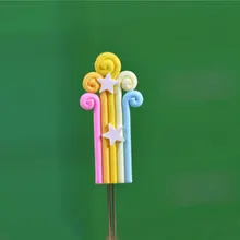 DIY мягкая глина Радуга микро пейзаж украшение для торта ко дню рождения флажки для торта десерт, выпечка украшения для свадьбы День рождения