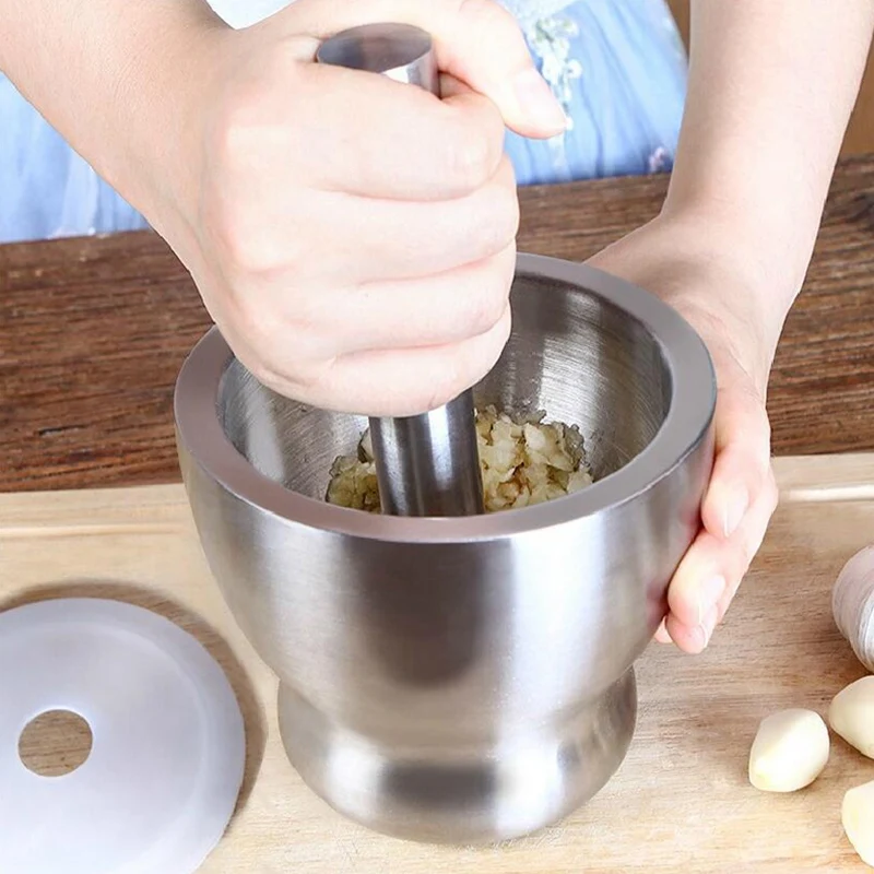 

Hot New 304 Stainless Steel Smashed Garlic Masher Sputum Pot Garlic Pot Home Manual Garlic Stone Scorpion Grinder