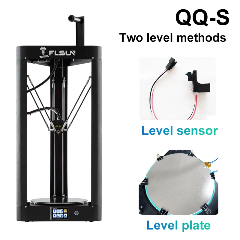 3d принтер Flsun QQ-S Delta Kossel с автоматическим уровнем обновленная предварительная сборка TFT 32 бита плата impressora 3d - Цвет: Upgraded QQ-S