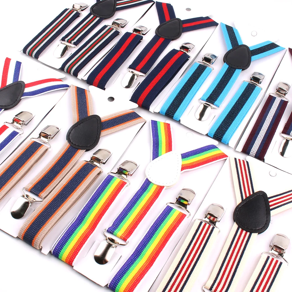 Children Suspenders Kids Suspenders New Adjustable Kids Elastic Striped Suspender Candy Color Braces Wedding Accessories Girls Boys Straps