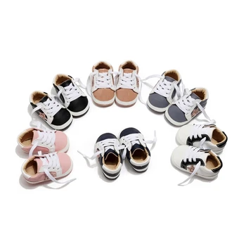 

Baby First Walker Shose Color Matching Non-slip Soft Bottom Sneakers Baby Toddler Shoes Flashing Stars Lace Baby Shoess