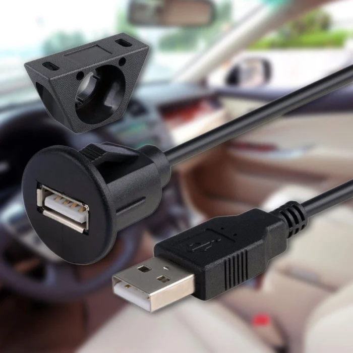 1/2 м Автомобильная приборная панель с креплением USB 2,0 папа-мама панель расширения кабель JLRL88