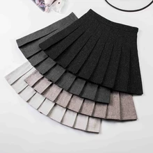 Короткая юбка в складку Женская юбка осень зима новая утолщенная трапециевидная юбка японская Корейская женская юбка Ins уличная одежда 50cs