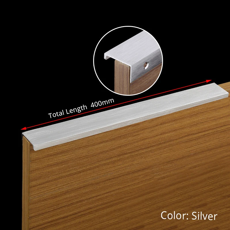 Sleek Black & Silver Hidden Cabinet Handles - Zinc Alloy Drawer Pulls & Knobs