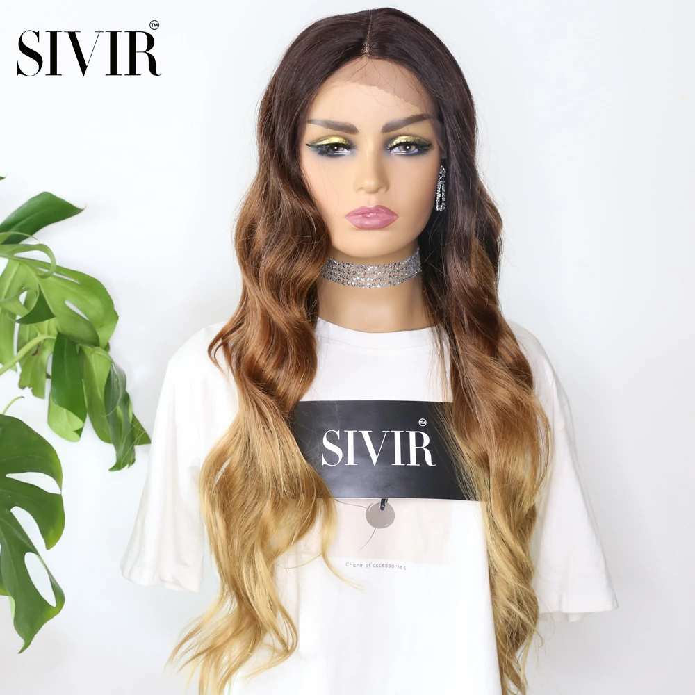 

Sivir Lace Front Wig 24 Inch Lace Long Wavy Wig 3T43027 color African American Synthetic Wigs Cosplay For Black Women
