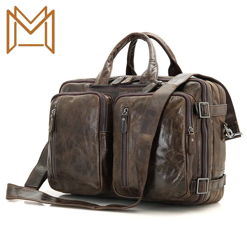 

Genuine Leather Male Package Briefcase Portable Single Shoulder Both Shoulders Oblique Satchel