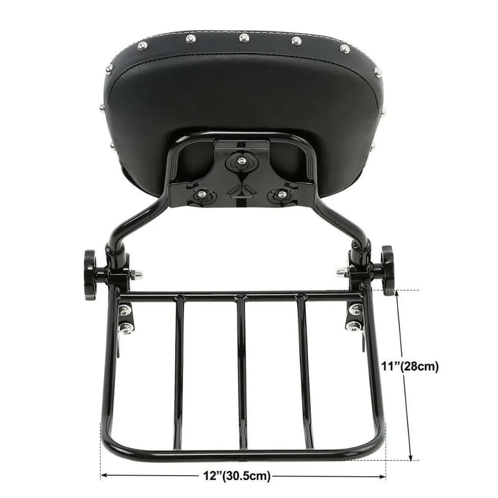 Мотоцикл черный съемный Сисси Бар спинка заклепки Накладка для Harley Touring 2009- 18 17 16 15 14 13 12 11 10