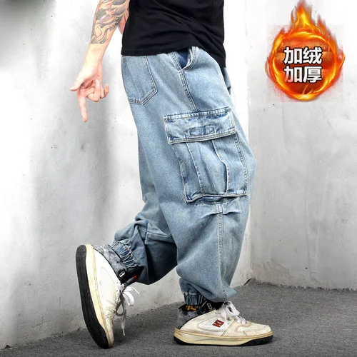 Ecko pantalones vaqueros de para hombre, ropa de calle holgada, de talla grande, motorista, novedad de 2022, 5XL|Pantalones vaqueros| - AliExpress