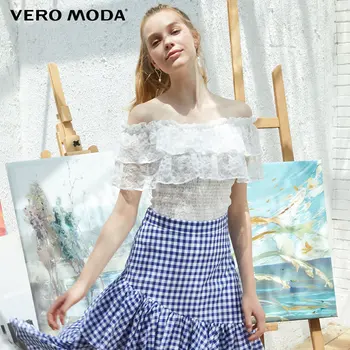 

Vero Moda Women's Embroidery Lace Cinched Waist Boat Neck Tops | 319201625