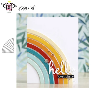 

Piggy Craft metal cutting dies cut die mold Curved arc rainbow strip Scrapbook paper craft knife mould blade punch stencils dies