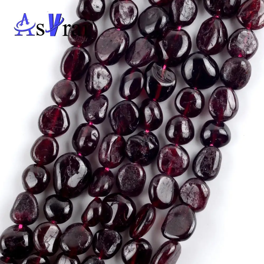 

Natural Stone Irregular Garnet Beads For Jewelry Making 8mm-10mm Spacer Loose Beads Diy Bracelets Necklace Jewellery Strand 15"