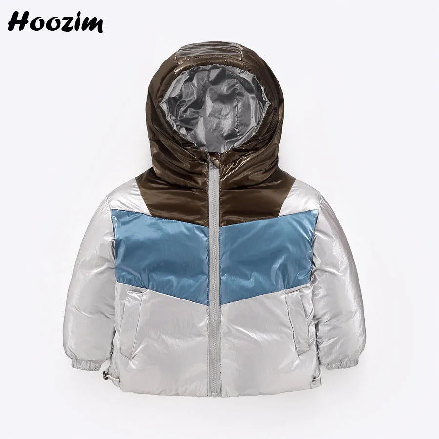 

2019 European White Duck Down Jacket For Girls 2-8 Years Fashion Children Outerwear High Street Winter Clolrblock Coat For Girls