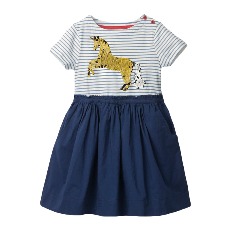 Little maven/Новинка г.; летняя одежда для маленьких девочек; Брендовое платье; Детские хлопковые платья с короткими рукавами и цветочным принтом