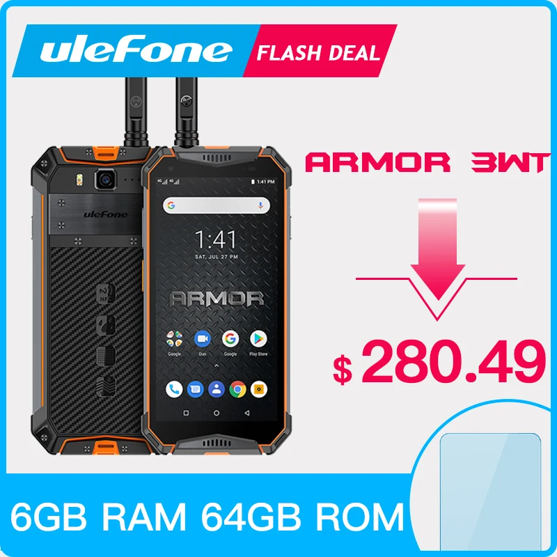 Цена Ulefone Armor 3WT IP68 прочный смартфон Android 9,0 5,7