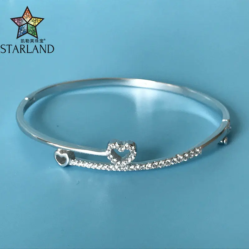 Starland, романтическое сердце, любовь, Открытый браслет и браслет, Подходит для pandora, подвески для женщин, свадебные подарки, 925 пробы, серебряные ювелирные изделия