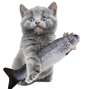 

Funny Catnip Fish Simulation Grass Carp Funny Interactive Plush Chew Toy for Cat
