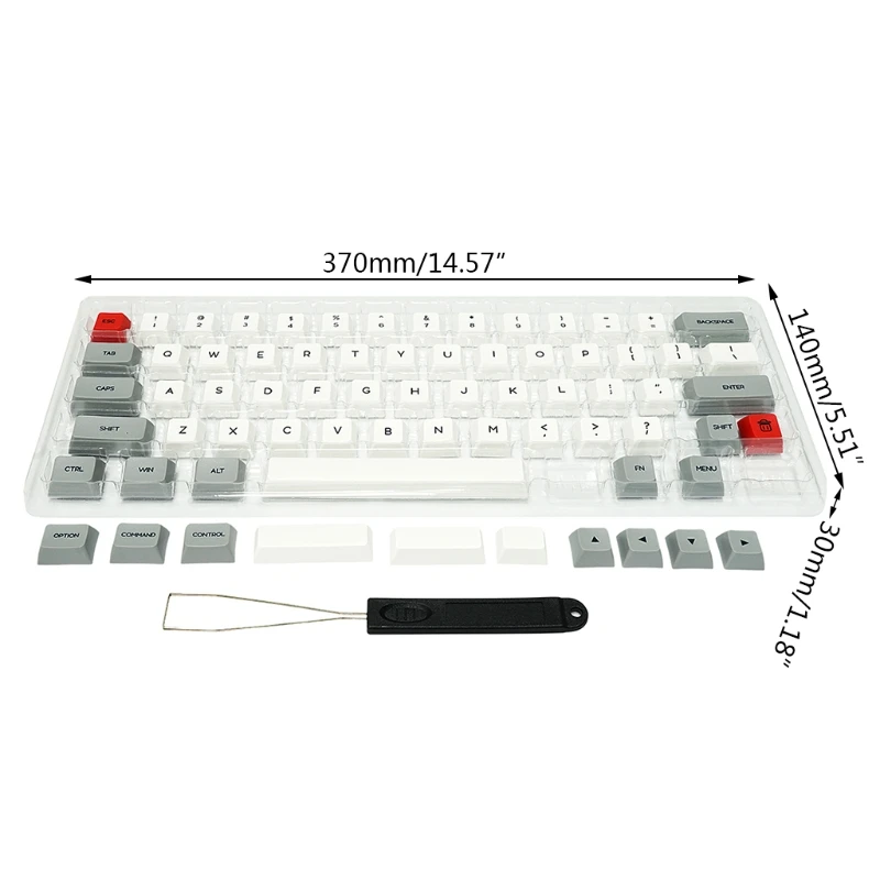 

64 Keys Keyset Double Color PBT Thick Keycap for GK64 Mechanical Gaming Keyboard with Puller