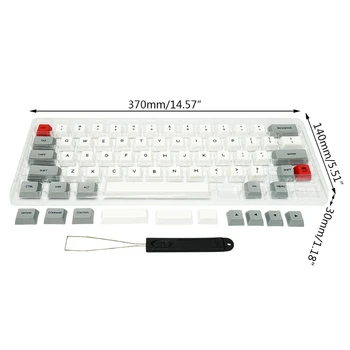 

64 Keys Keyset Double Color PBT Thick Keycap for GK64 Mechanical Gaming Keyboard with Puller
