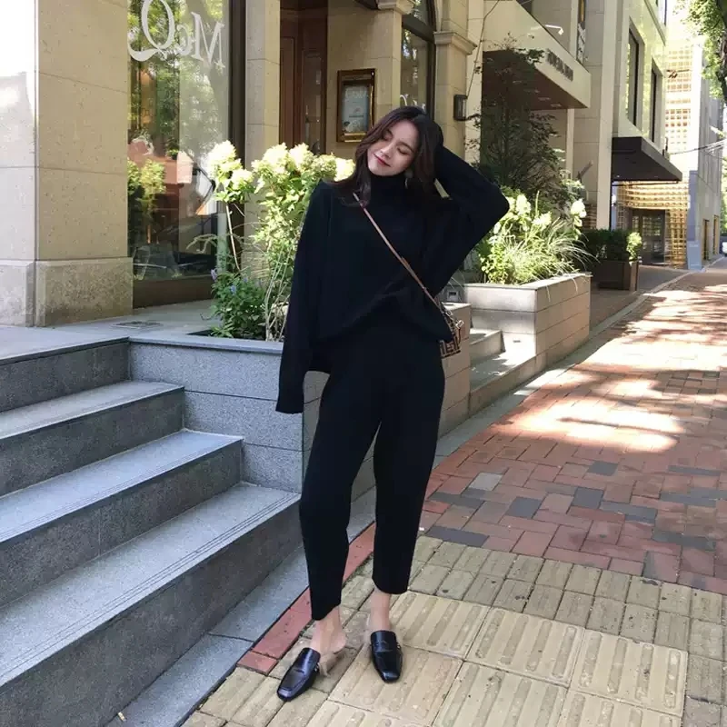 Black suit Осеннее Новое поступление, Осеннее модное платье в стиле знаменитостей королевской старшей сестры трилла, легкое ветровое платье с полями, комплект из двух предметов - Color: Black suit
