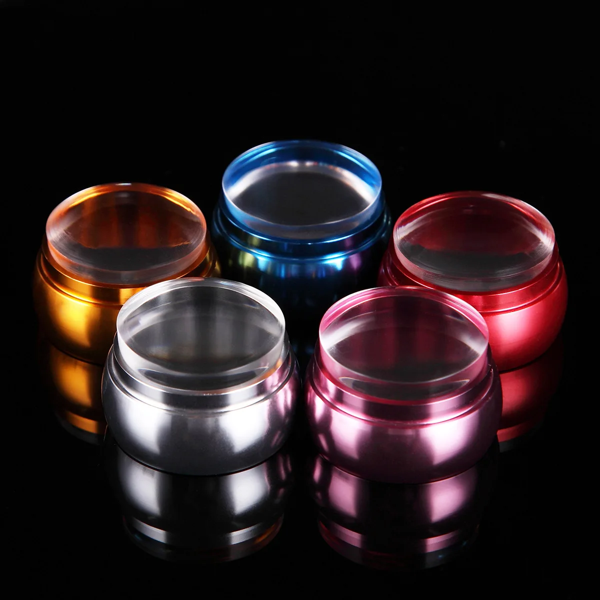 

Clear Chess Silicone Nail Stamper with Scraper Colorful Handle Jelly Nail Stamper Manicure Stamp Template Tools