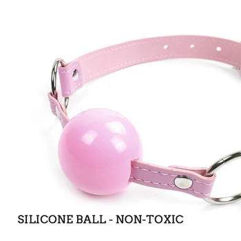Couples Solid Open Mouth Ball Soft Silicone Gag Sex BDSM Bondage Fetish Leather Strap Gag Ball Sex Toy for Women Erotic Toys New 6