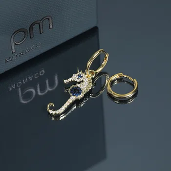 

Lucky earrings seahorses golden earrings fashion jewelry European and American high-grade jewelry wholesale