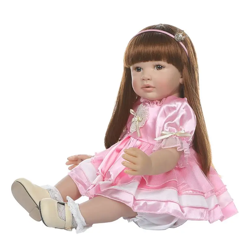 

24in Realistic Reborn Doll Soft Silicone Vinyl Newborn Babies Girl Lifelike Handmade Toy For Children Birthday Christmas Gift