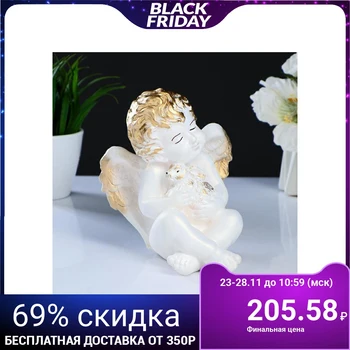 

Figure "Angel with a rabbit" white-gold, 16,5х12х12cm 5070303