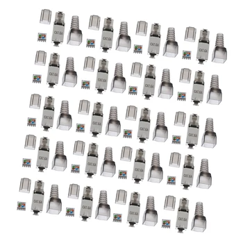 

20 Pieces CAT6A Network Connector Modular Plugs Shielded Connectors Ethernet