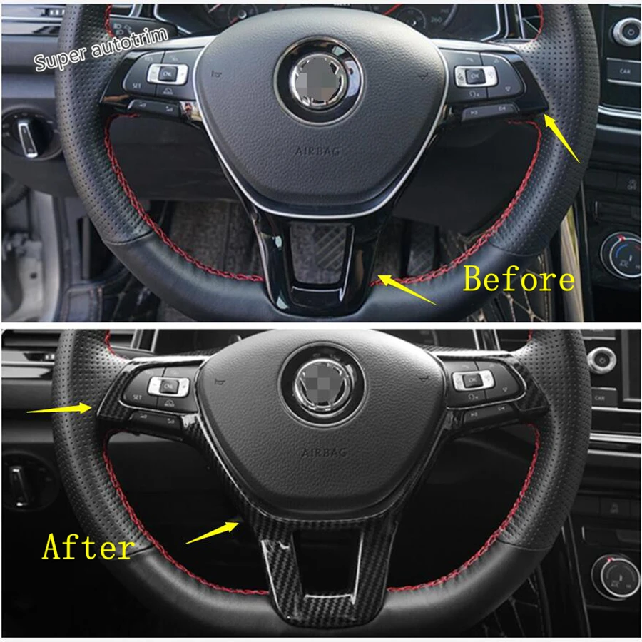 Накладка на руль Lapetus, подходит для Volkswagen Golf 7 POLO MK6 MK7 Touran, аксессуары для интерьера/матовая/углеродное волокно ABS