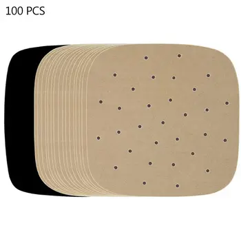 

100Pcs Air Fryer Perforated Bamboo Steamer Paper Parchment Liner Kitchen Tool