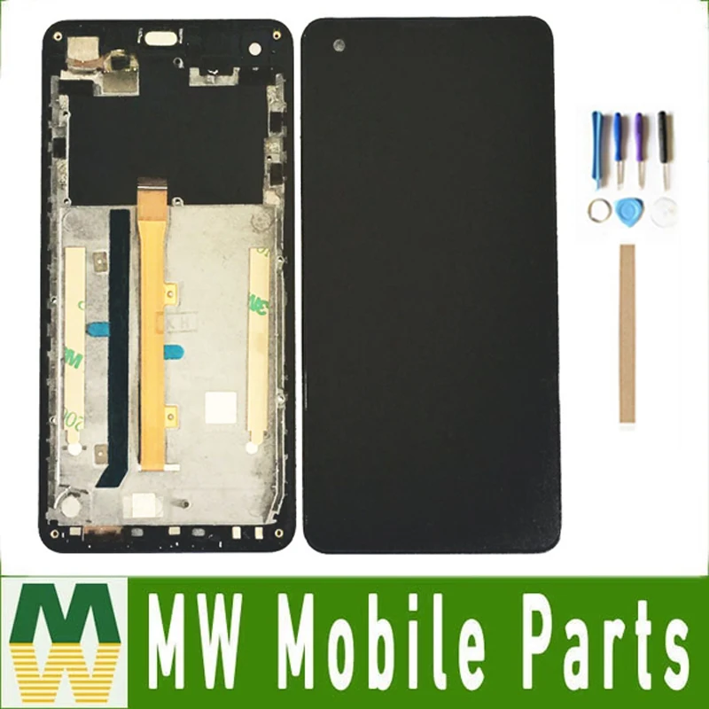 

Original Quality For Highscreen Omega Prime S LCD Display+Touch Screen Digitizer Assembly With Frame Black Color with tape