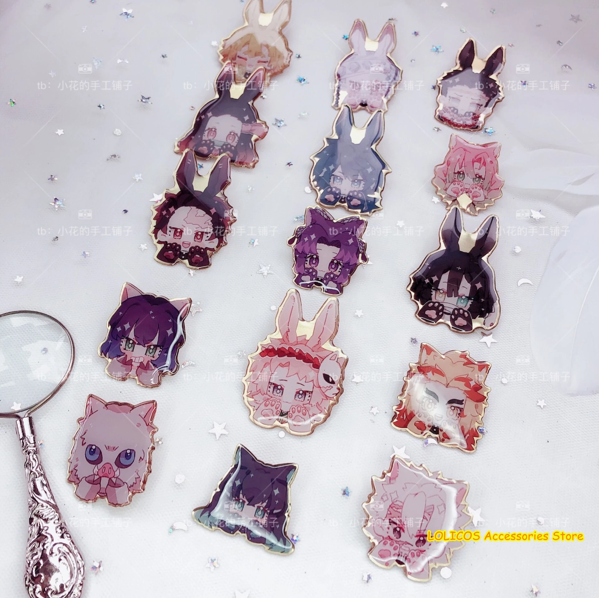 

Anime Demon Slayer: Kimetsu no Yaiba Tomioka Giyuu Nezuko Zenitsu Cosplay Metal Bedge Bag Badge Button Brooch Pin Souvenir