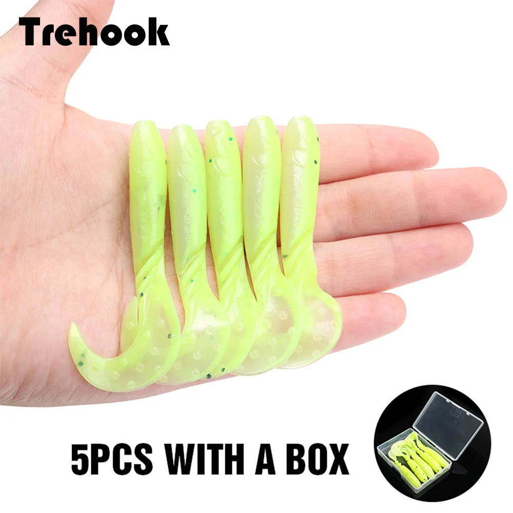 TREHOOK 5 шт./лот мягкие приманки для рыбалки 7 см 2 4 г легкая силиконовая приманка