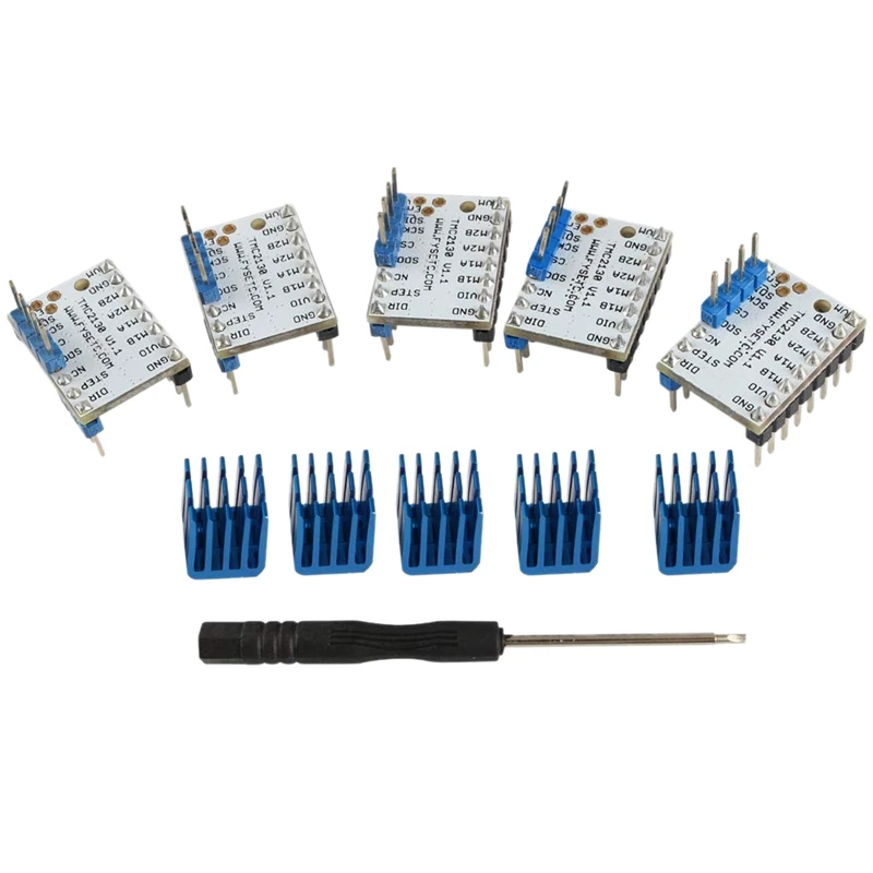 Детали материнской платы для 3D-принтера, TMC2130 V1.1 SPI шаговый StepStick мотор бесшумный драйвер с теплоотвод ультра-тихий для 3d принтера Co