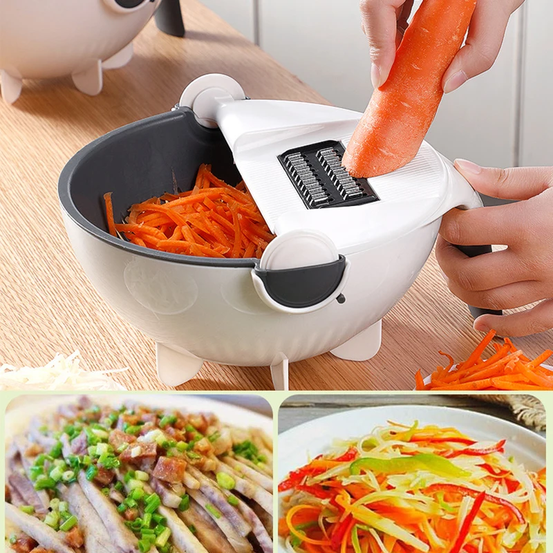 Кухонный, для овощей нож для резки фруктов с сушилка Корзина для белья нож для овощей с 7 лезвиями резак картофеля морковь больше