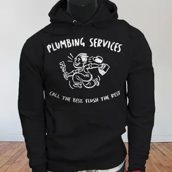 

PLUMBER FUNNY AD PLUMBING CALL THE BEST SLOGAN Mens Black Hoodie