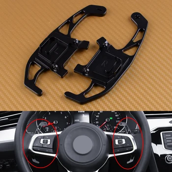 

CITALL 2Pcs Black Aluminum Steering Wheel Shift Paddle Extension Fit for VW Jetta Golf 7 R GTI Passat Variant Scirocco