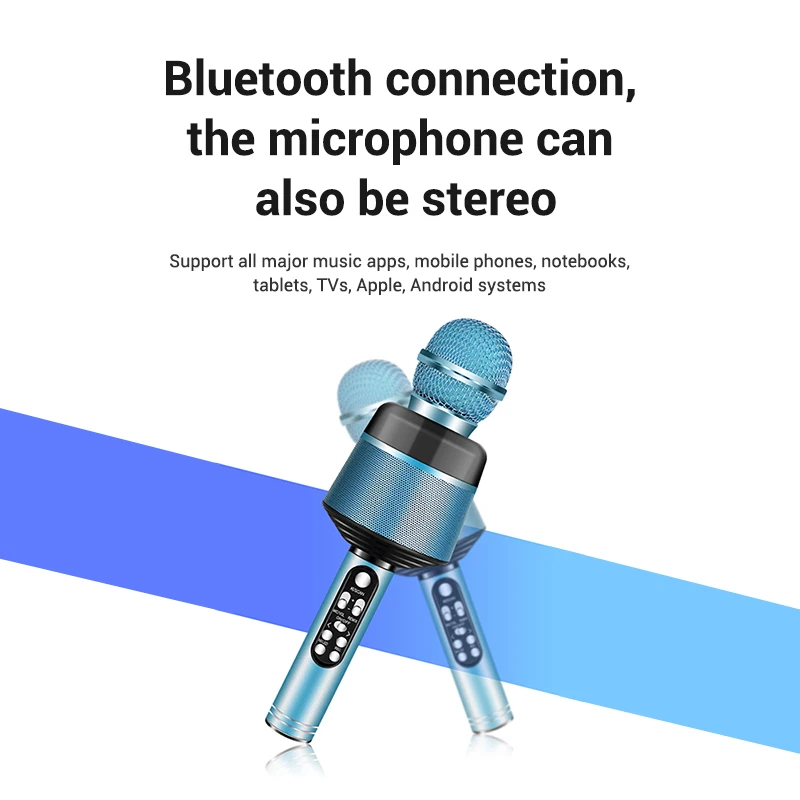 Bluetooth конденсаторный микрофон беспроводной ручной караоке динамик умный
