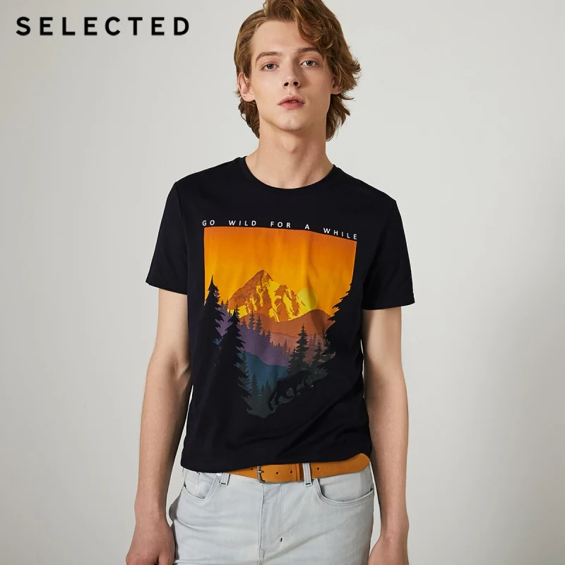 Мужская летняя футболка с короткими рукавами из 100% хлопка с принтом S | 419301518